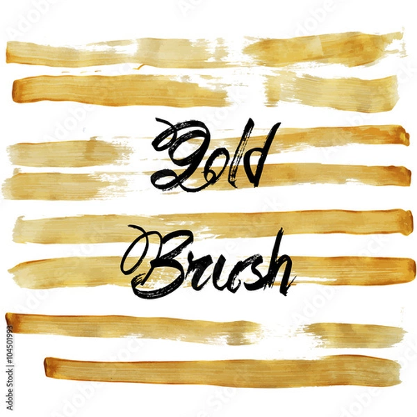 Obraz gold brush set