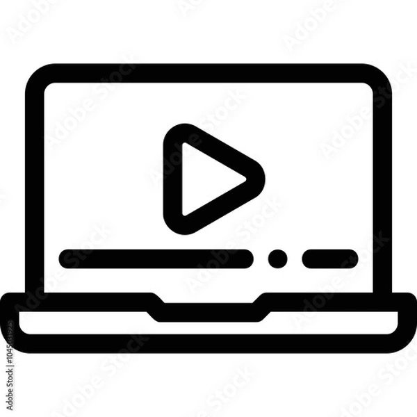 Fototapeta Simple vector icon laptop