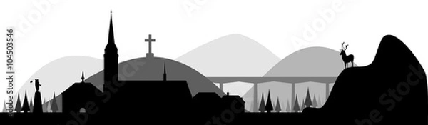 Obraz Neustadt im Schwarzwald // skyline // Vektor