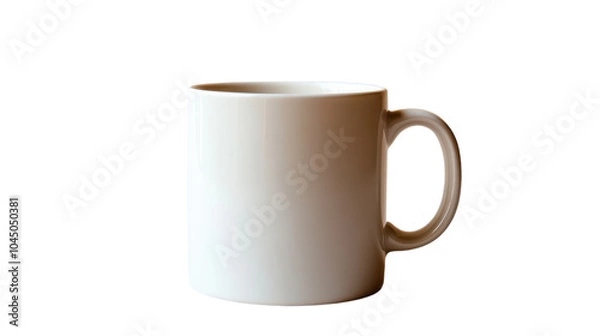 Fototapeta A plain white mug resting on a clean, minimalistic surface, inviting warmth and comfort