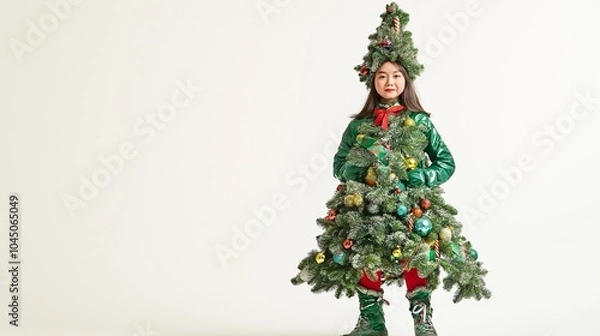 Obraz lovely kid costume for xmas theme