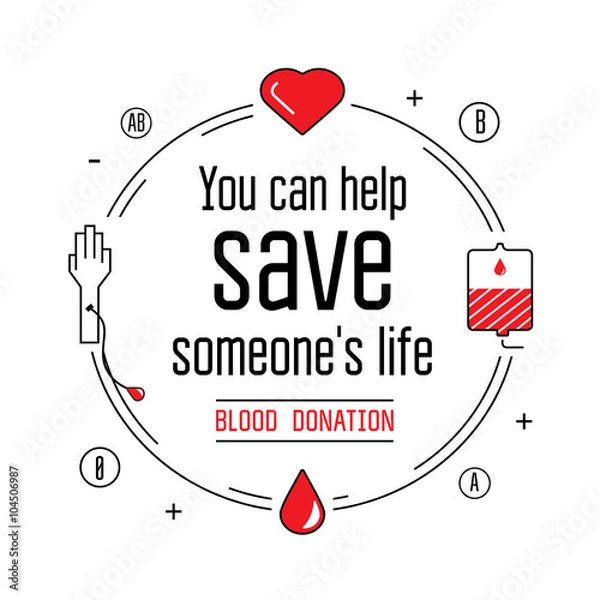 Fototapeta Ikony oddawania krwi