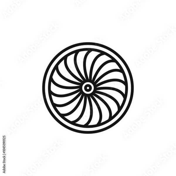 Fototapeta Plane turbine icon Isolated flat vector in outline