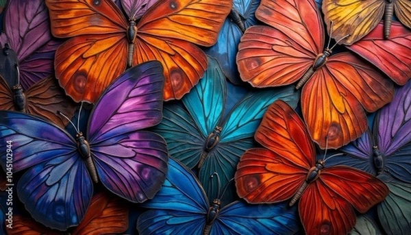 Fototapeta  Vivid Butterflies  A Colorful Display