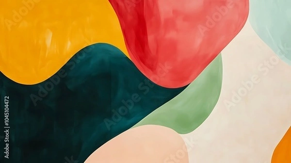 Obraz Organic abstract shapes in bright colors with a minimalist design for HD backgrounds