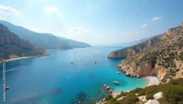 Fototapeta  Enchanting coastal view a serene escape