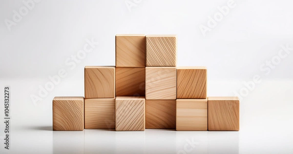 Fototapeta Wooden cubes on white background