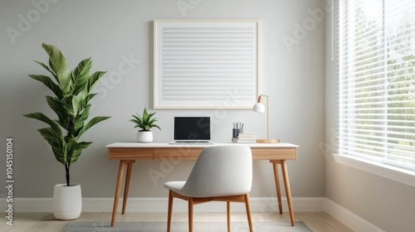 Fototapeta Simple and Elegant Home Office Setup