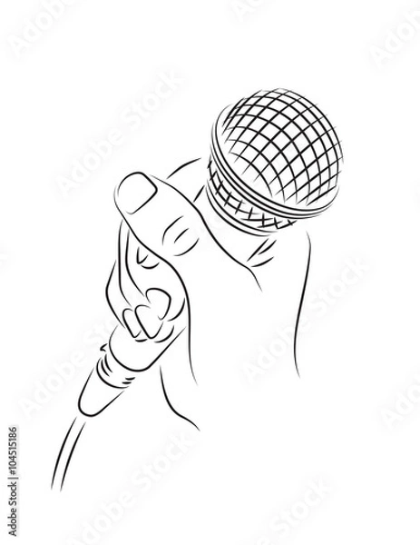 Fototapeta Microphone in hand
