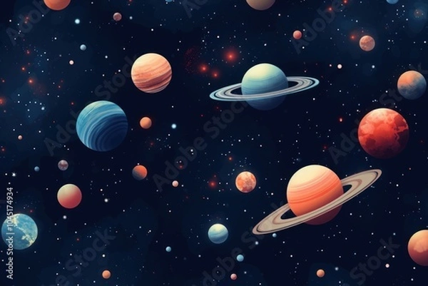 Fototapeta Stars and galaxies planet space astronomy.