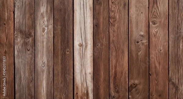 Fototapeta Rustic brown wooden plank wall background weathered wooden planks with visible grain and worn textures