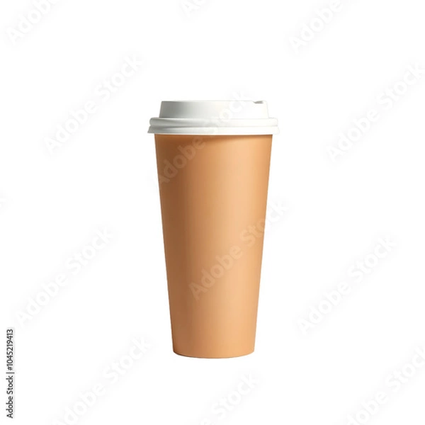 Obraz Minimalist Brown Coffee Cup Isolate transparent Bacjground