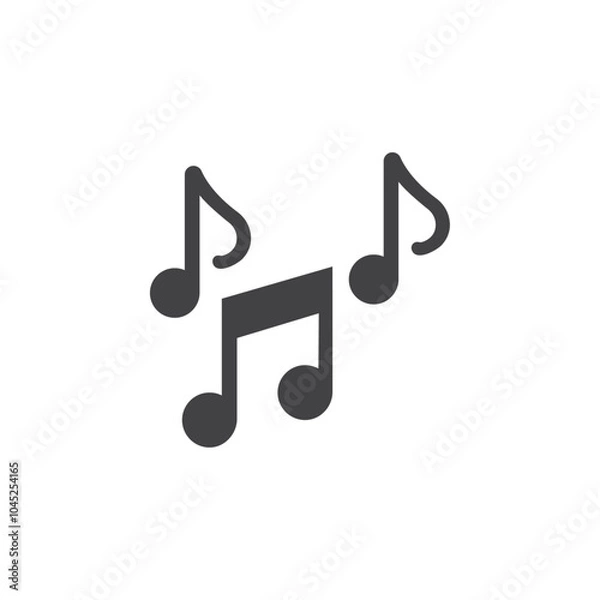 Fototapeta Music note icon Symbol mark in filled style