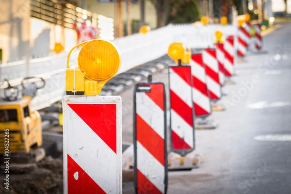 Fototapeta pomarańczowe światła drogowe