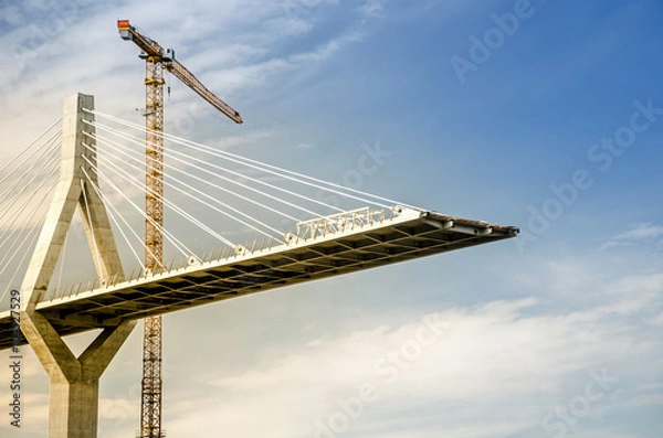 Obraz Most wiszący w budowie