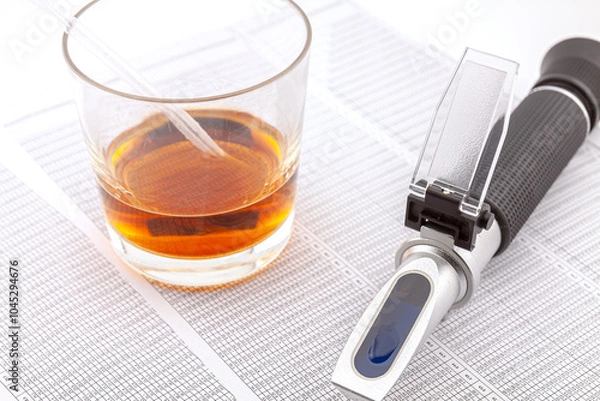 Fototapeta Optical refractometer for measuring alcohol content