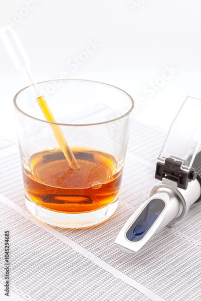 Fototapeta Optical refractometer for measuring alcohol content