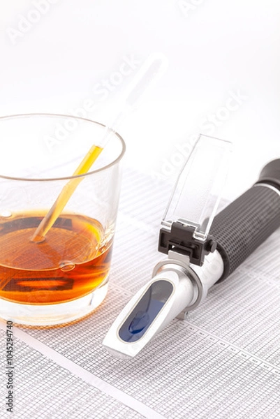 Fototapeta Optical refractometer for measuring alcohol content