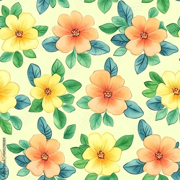 Fototapeta Charming Marigold Seamless Pattern Design