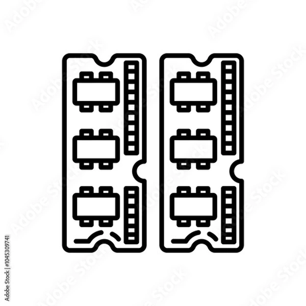 Fototapeta M RAM Outline Icon, Vector illustration