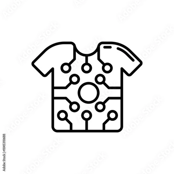 Fototapeta Smart Fabrics Clothing Outline Icon, Vector illustration