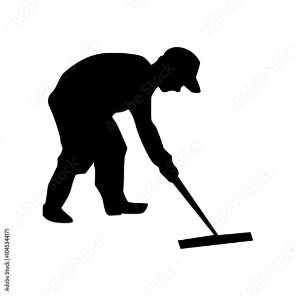 Fototapeta JANITOR MAN SILHOUETTE VECTOR DESIGN 3