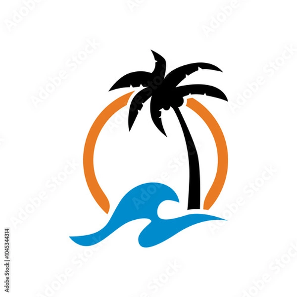 Fototapeta VINTAGE BEACH WAVES VECTOR DESIGN 1