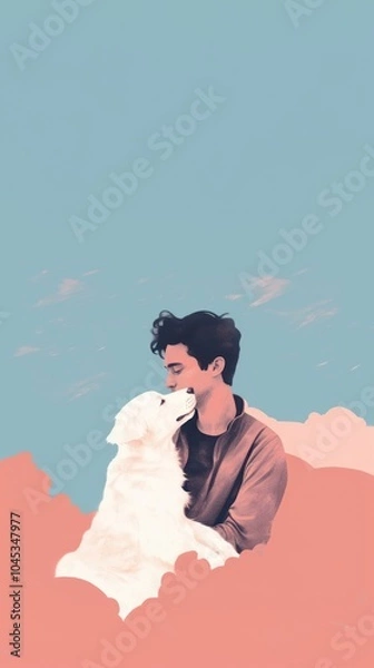 Obraz Portrait mammal adult man.