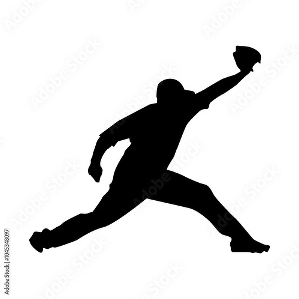 Fototapeta BASEBALL PLAYER SILHOUETTE VECTOR DESIGN 5