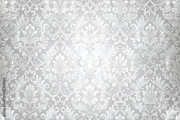 Fototapeta Close-up elegant white textured background with silver light patterns