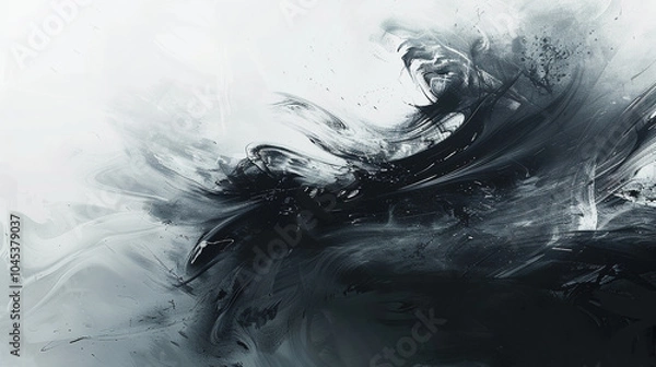 Fototapeta A clean abstract background with slight texture, combined with soft brushstrokes and light patterns, in ink style, for a sophisticated and elegant design.