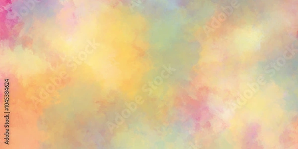 Obraz abstract colorful watercolor background orange peach yellow pink and lime green,  Perfect for Creative Design Concepts and Artistic Expressions, rainbow mul-ti color abstract digital paint watercolor.