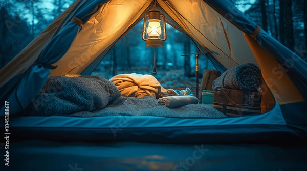 Fototapeta 夜のテントの中