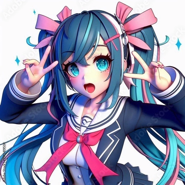 Fototapeta Crazy Manga Girl