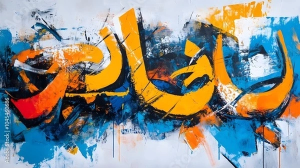 Fototapeta Multicolor Painting, Geometric Shapes, Abstract Image, Texture, Pattern Background, Wallpaper, Cover and Screen for Smartphone, PC, Laptop, 9:16 and 16:9 Format