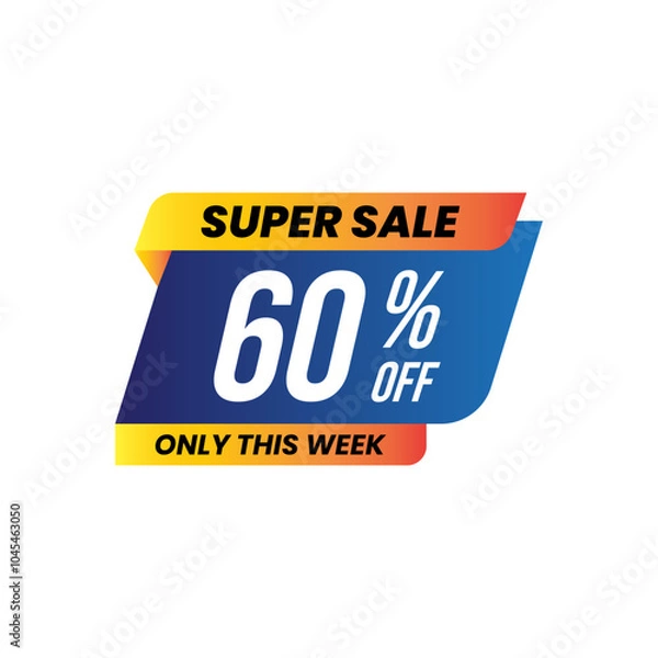 Obraz Colorful Super Sale Tags With Percentage Discounts