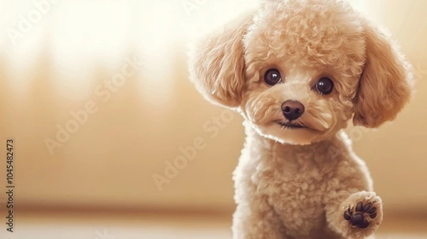 Fototapeta Cute and Expressive Puppy in Soft Light