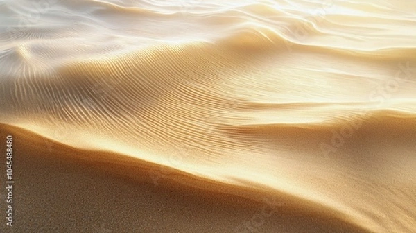 Obraz Tranquil Beach Sand: Gentle Ridges and Soft Golden Tones
