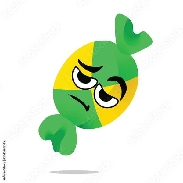 Fototapeta tired candy mascot illustrations character design. new year, anniversary birthday and celebration concept. decorations and event themes