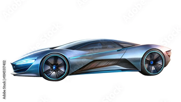 Fototapeta hand drawn design of futuristic a car