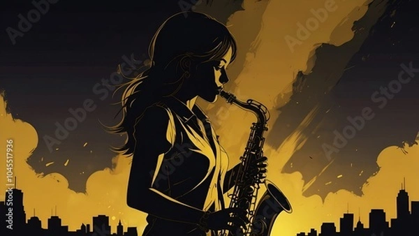 Obraz サックスと少女