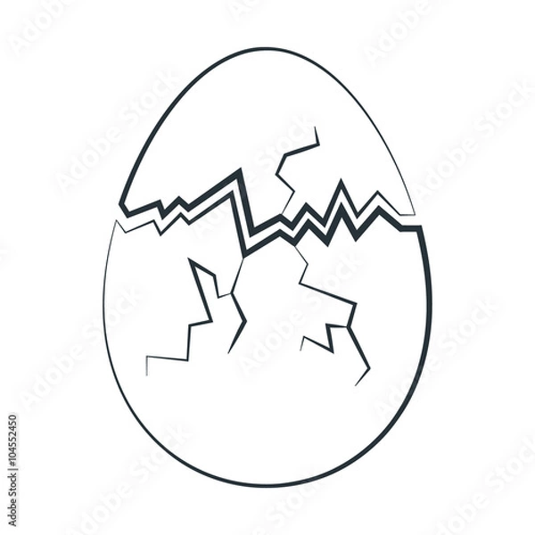 Obraz Hand-drawn cracked easter egg