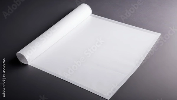 Fototapeta Simple and stylish tracing paper mockup perfect for presenting creative designs, artwork, or logos in a realistic, soft transparency effect