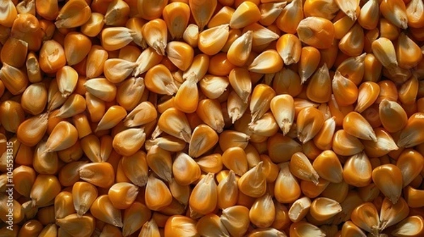 Fototapeta Scattered corn kernels background.