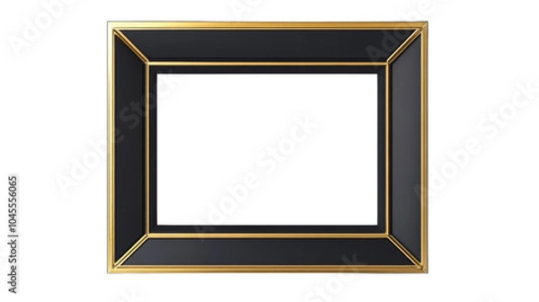 Fototapeta Black and Gold Frame with Abstract Design.
