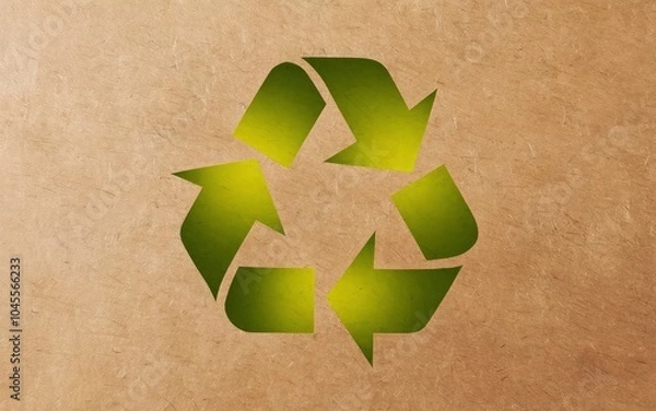 Obraz A paper that has green recycle signs on it.