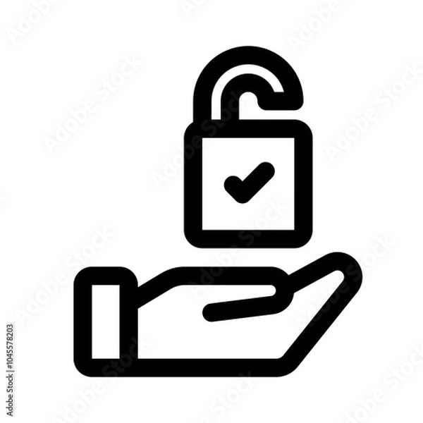 Fototapeta Permission Line Icon. Single icon, line vector icon