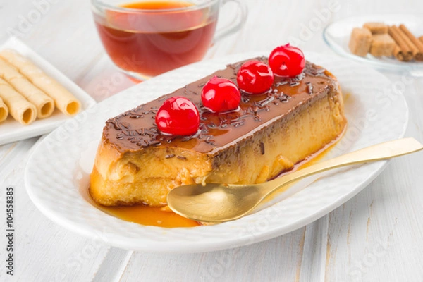 Fototapeta homemade pudding decorated