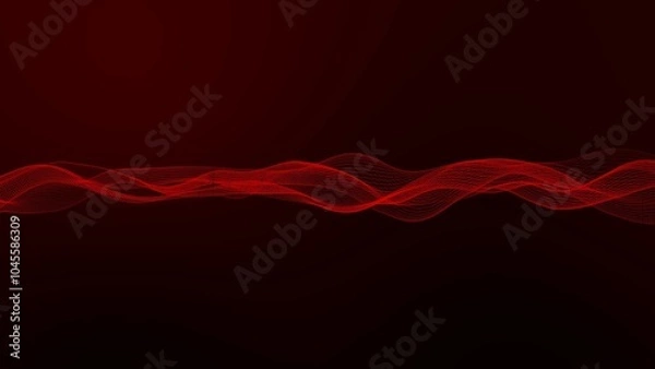 Obraz red digital particle wave