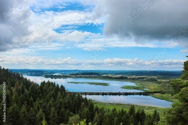 Obraz clouds over the lake